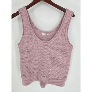 Madewell Pink Chunky Open Knit Tank Women's See Measurements